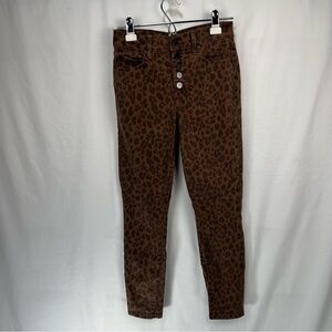 Level 99 - Women’s Denim - Brown/Black Leopard Print - Size 25 - Button Fly